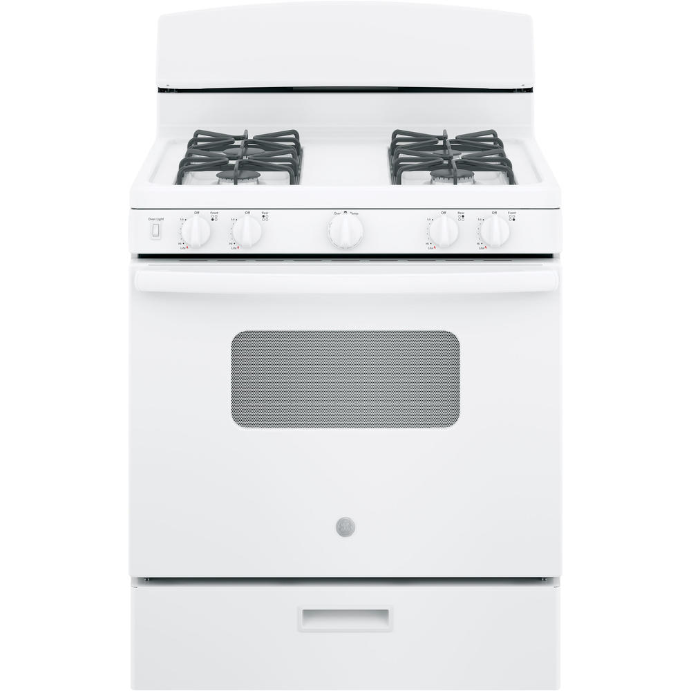 GE Appliances JGBS10DEMWW 30" Freestanding Front Control Gas Range - White