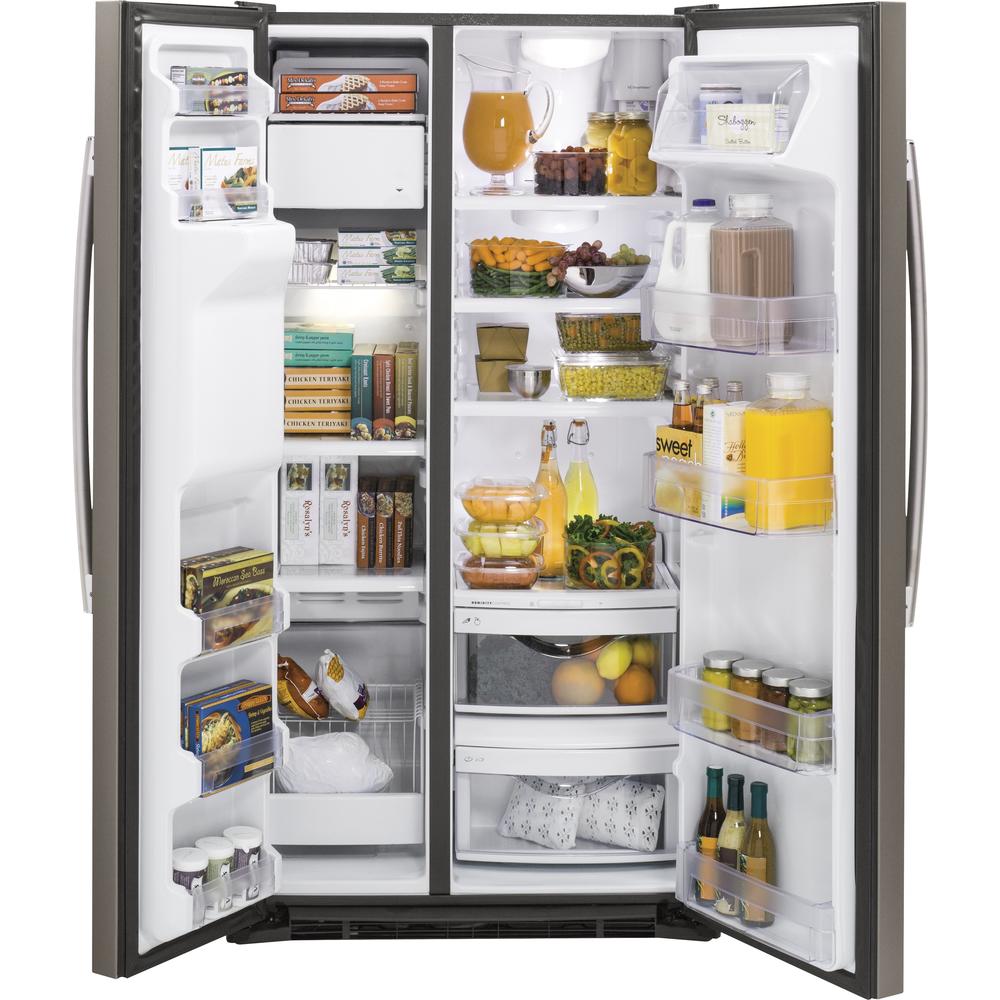 GE Appliances GZS22DMJES 21.9 cu. ft. Counter Depth Side-by-Side Refrigerator - Slate