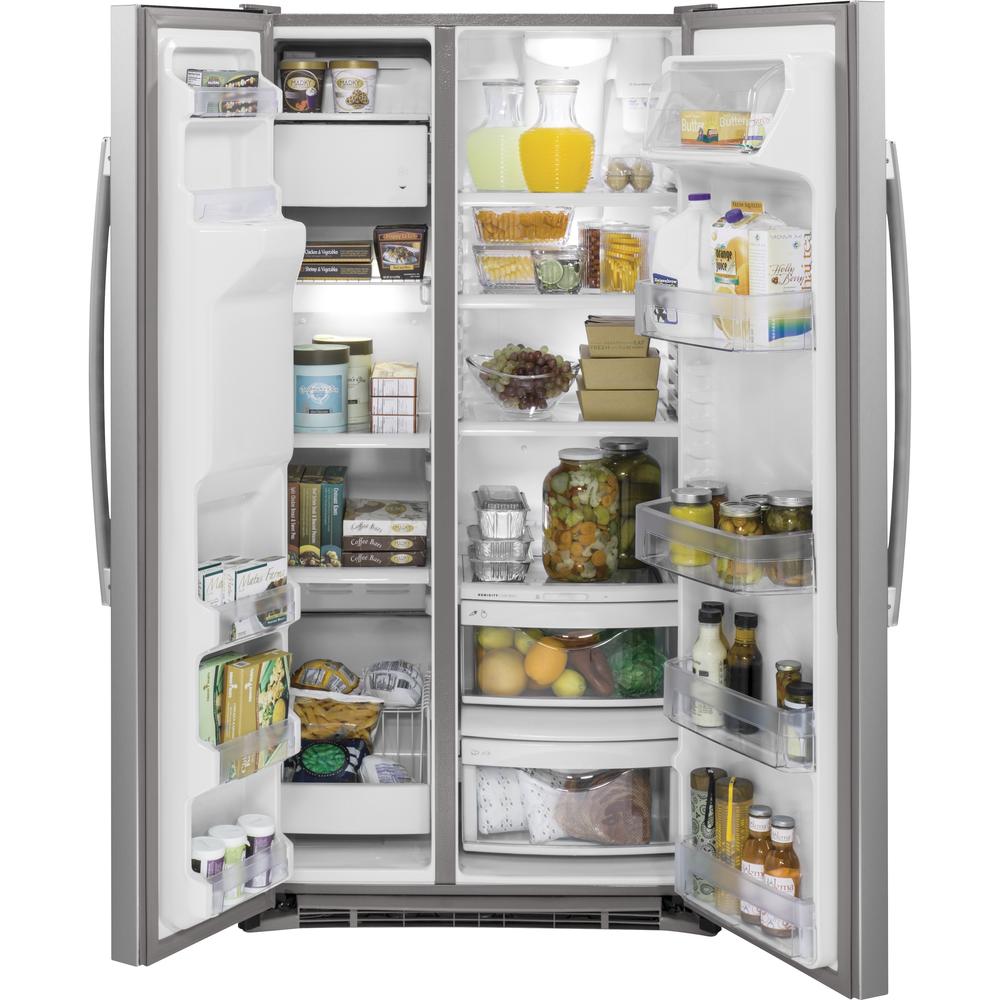 GE Appliances GZS22DSJSS 21.9 cu. ft. Counter-Depth Side-by-Side Refrigerator - Stainless Steel