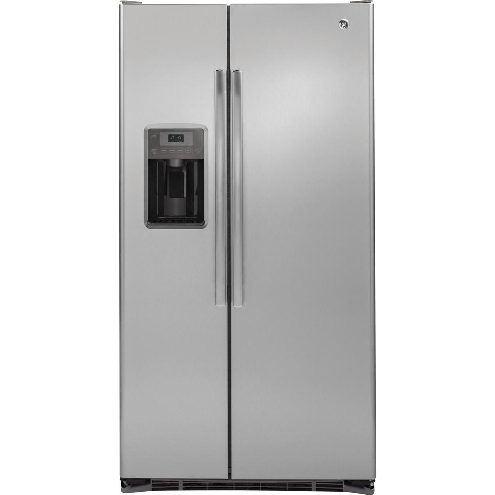 GE Appliances GZS22DSJSS 21.9 cu. ft. Counter-Depth Side-by-Side Refrigerator - Stainless Steel