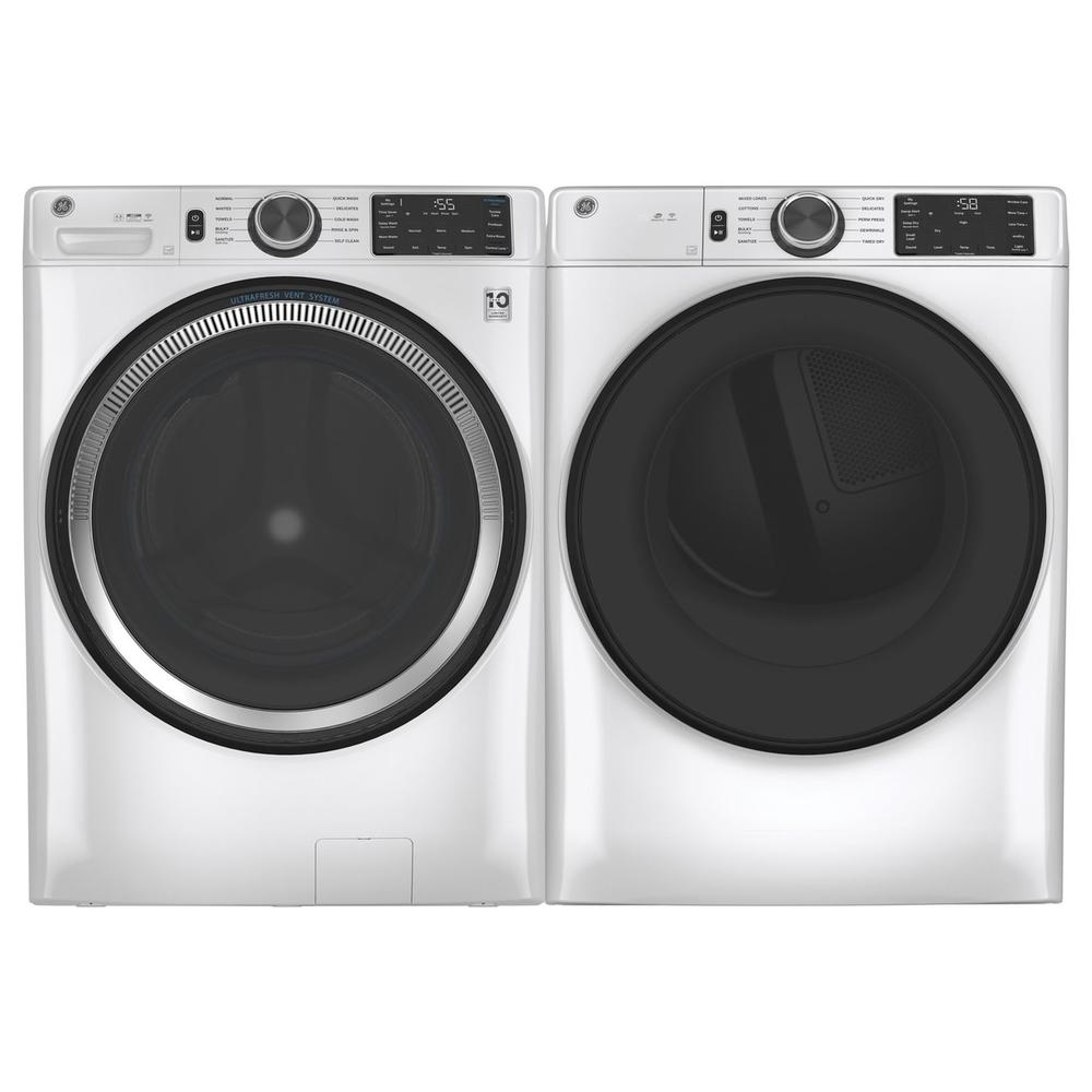 GE Appliances GFD55GSSNWW-1 7.8cu.ft. Smart Stackable Gas Vented Dryer with Sanitize Cycle - White
