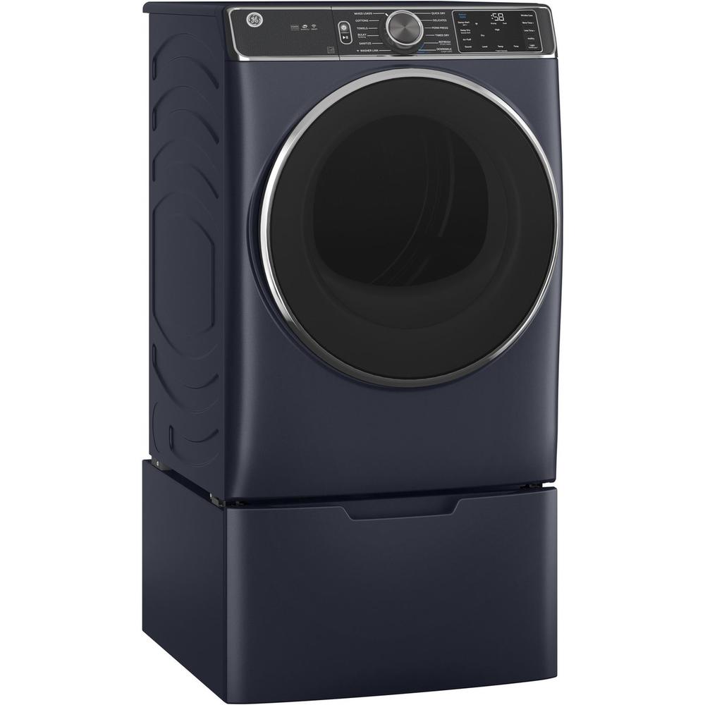 GE Appliances GFD85GSPNRS-1 7.8cu.ft. Smart Stackable Gas Vented Dryer with Sanitize Cycle - Sapphire Blue