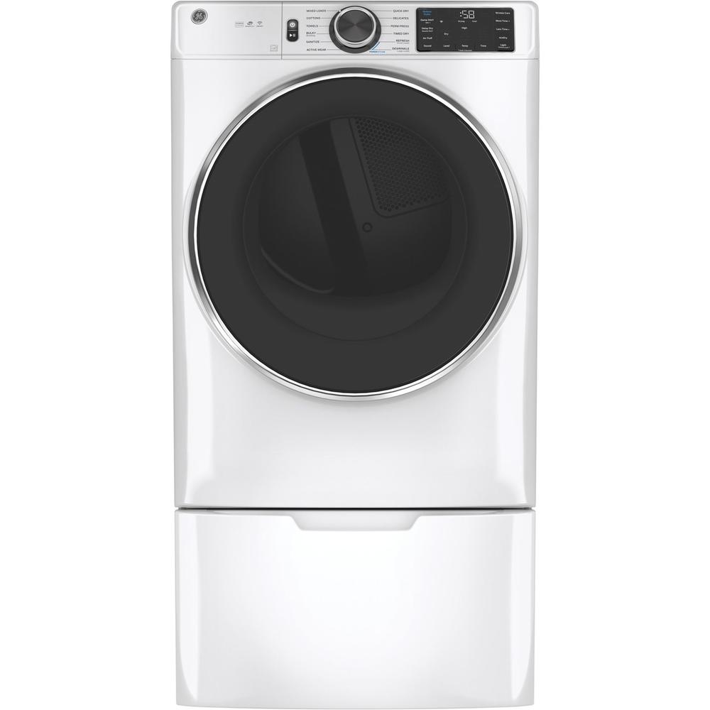 GE Appliances GFD65GSSNWW-1 7.8cu.ft. Smart Stackable Gas Vented Dryer with Sanitize Cycle - White