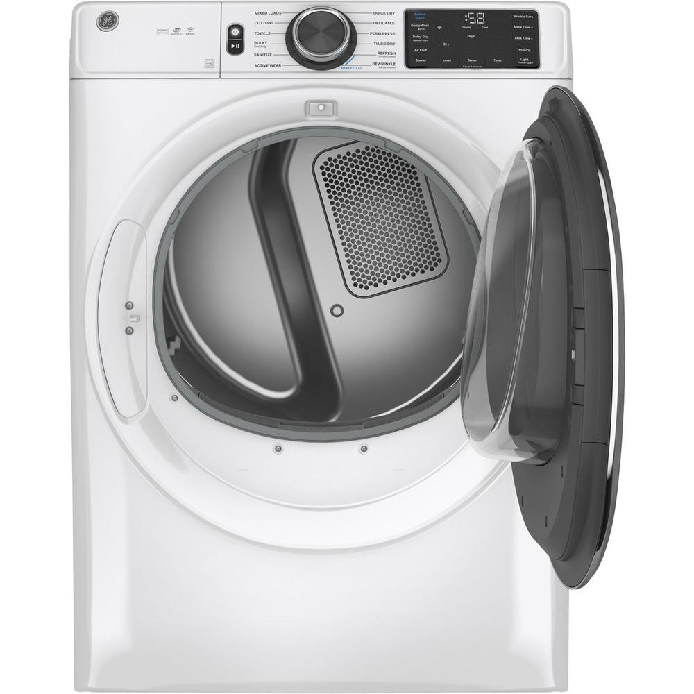 GE Appliances GFD65GSSNWW-1 7.8cu.ft. Smart Stackable Gas Vented Dryer with Sanitize Cycle - White