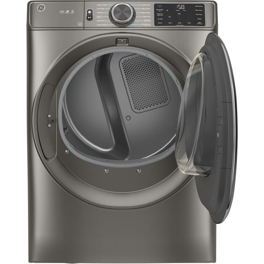 GE Appliances GFD65ESPNSN-1 7.8cu.ft. Smart Stackable Electric Vented Dryer w/ Sanitize Cycle - Satin Nickel