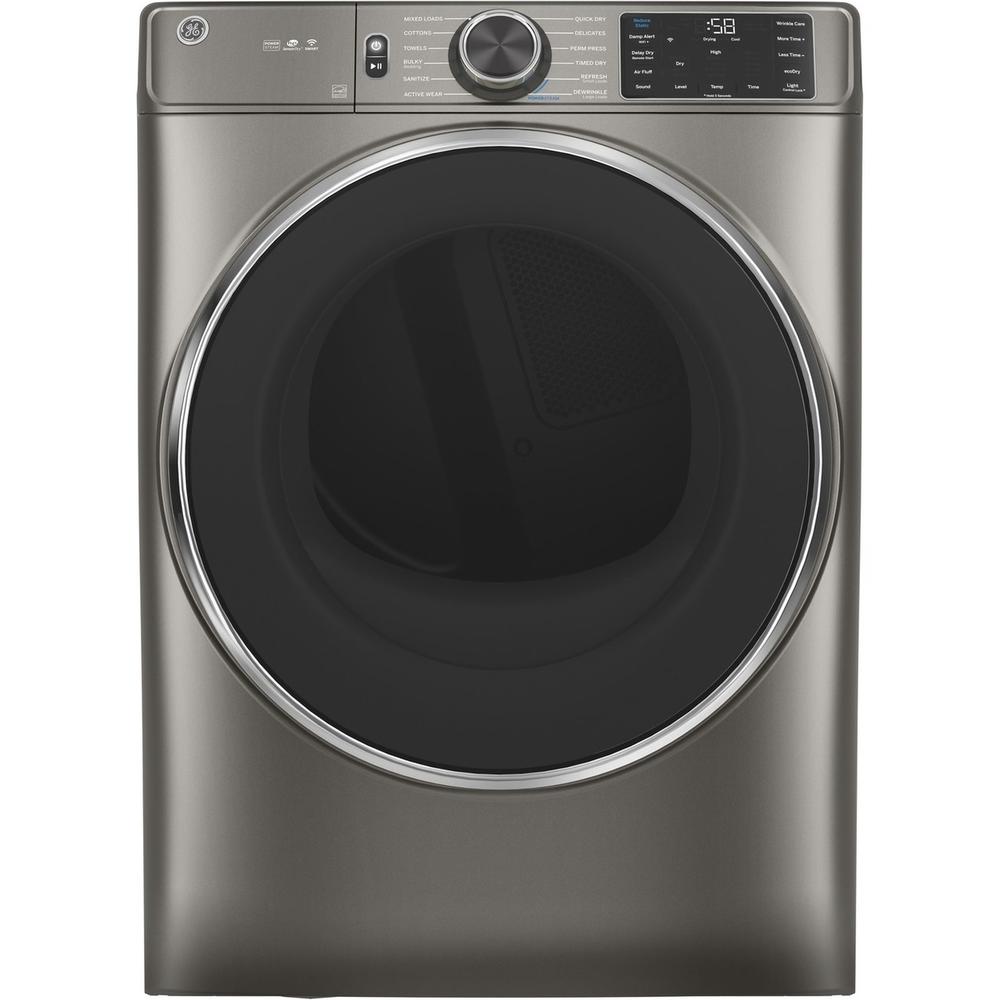 GE Appliances GFD65ESPNSN-1 7.8cu.ft. Smart Stackable Electric Vented Dryer w/ Sanitize Cycle - Satin Nickel