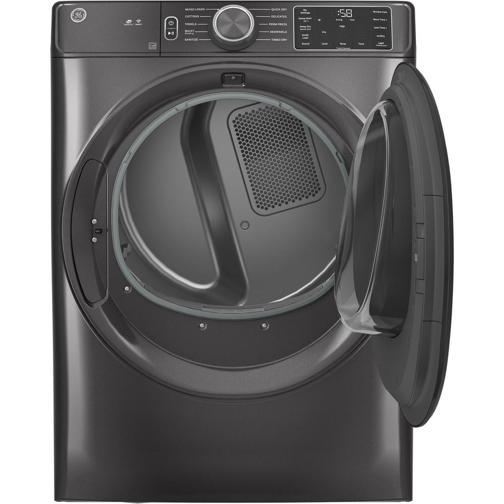 GE Appliances GFD55ESPNDG-1 7.8cu.ft. Smart Stackable Electric Vented Dryer w/ Sanitize Cycle - Diamond Gray