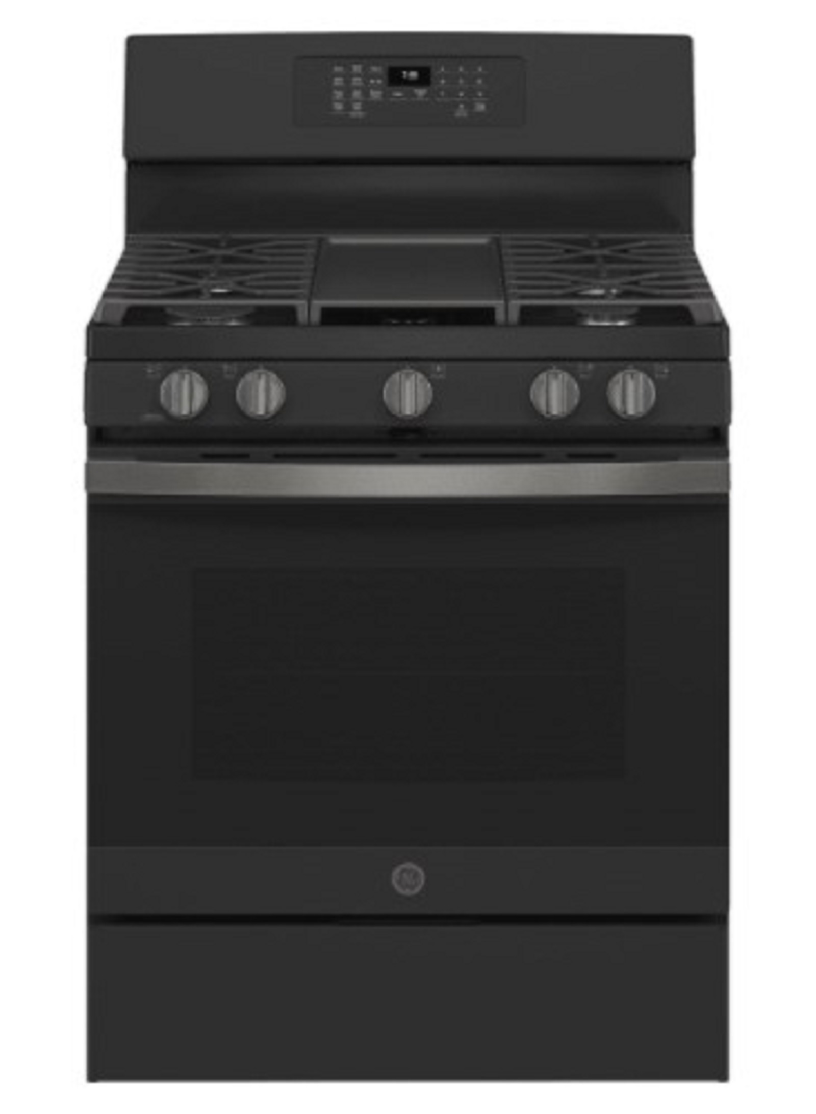 GE Appliances JGB735FPDS 30" 5.0 cu.ft. Black Gas Range with 5 Burners and Air Fryer
