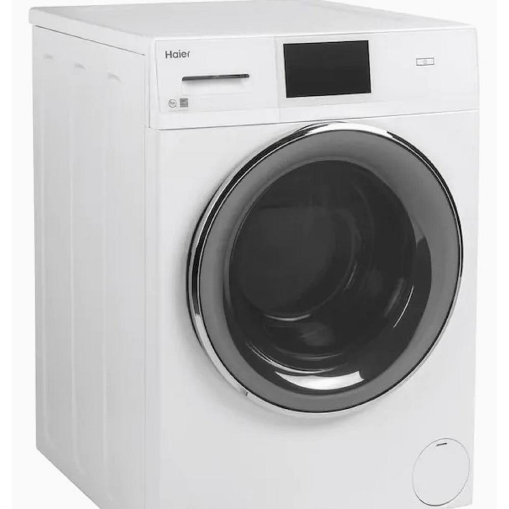 Haier QFW150SSNWW 24" 2.4 cu.ft. White High Efficiency Stackable Front Load Washer