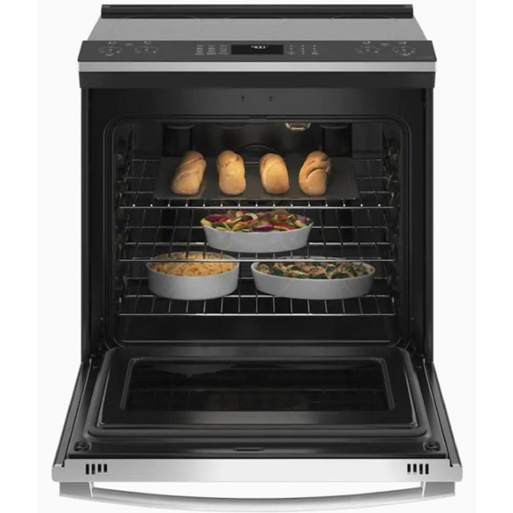 GE Appliances PSS93YPFS 30" 5.3 cu.ft. Stainless Steel Electric Range with 5 Burners and Air Fryer