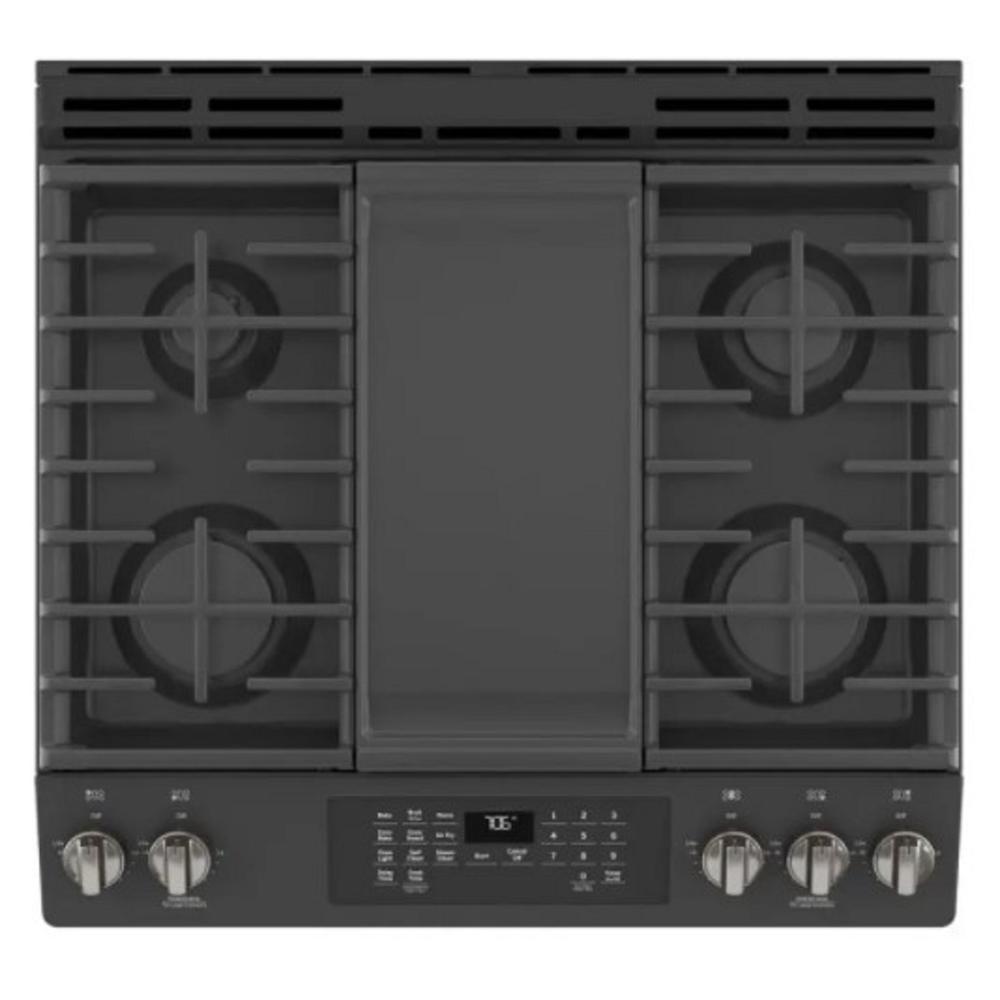 GE Appliances JGS760FPDS 30" 5.6 cu.ft. Black Slate SlideIn Gas Range