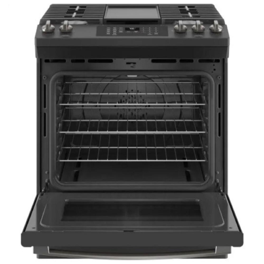 GE Appliances JGS760FPDS 30" 5.6 cu.ft. Black Slate SlideIn Gas Range