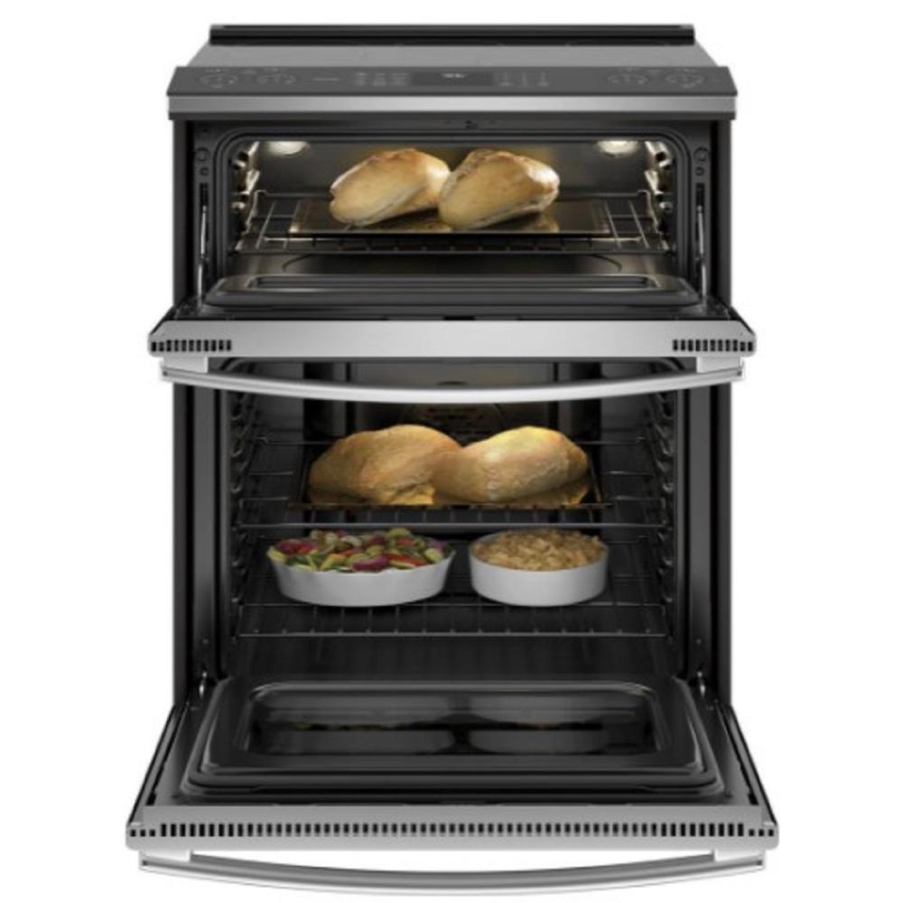 GE Appliances PS960YPFS 30" 6.6 cu.ft. Stainless Steel Slide-In Double Electric Range with 5 Burners