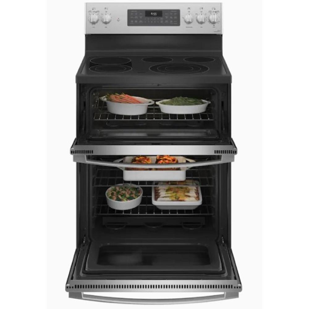GE Appliances PB965YPFS 30" 6.6 cu.ft. Stainless Steel Slide-In Double Electric Range with 5 Burners