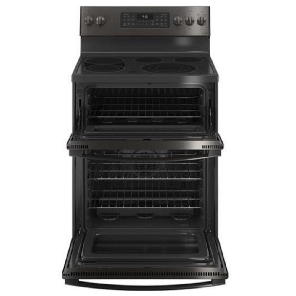 GE Appliances PB965BPTS 30" 6.6 cu.ft. Black Stainless Steel Slide-In Double Electric Range with 5 Burners