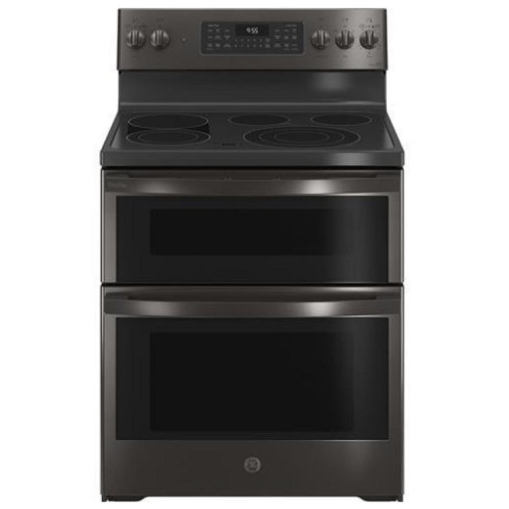 GE Appliances PB965BPTS 30" 6.6 cu.ft. Black Stainless Steel Slide-In Double Electric Range with 5 Burners