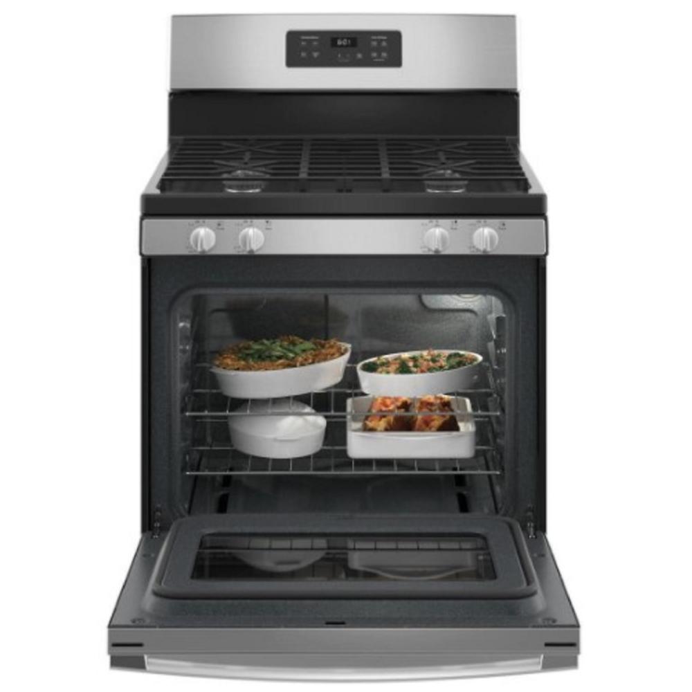 GE Appliances JGBS61RPSS 30" 4.8 cu.ft. Stainless Steel Gas Range with 4 Burners