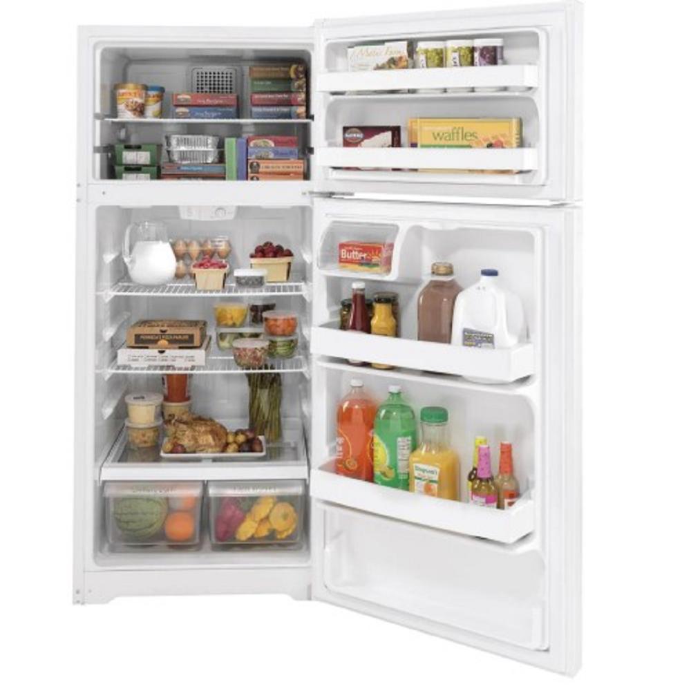 GE Appliances GTE17DTNRWW 28" 16.6 cu.ft. White Top Freezer Refrigerator