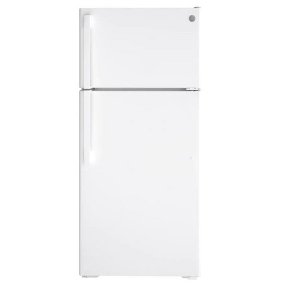 GE Appliances GTE17DTNRWW 28" 16.6 cu.ft. White Top Freezer Refrigerator