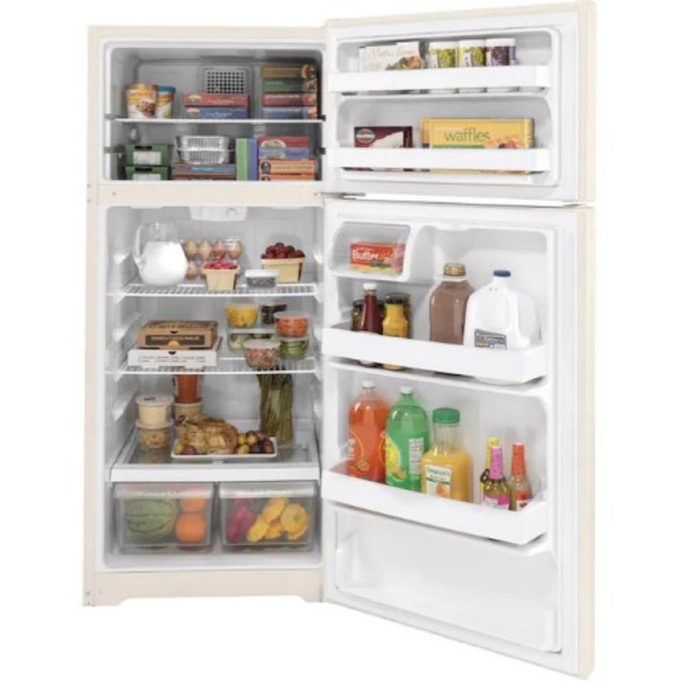 GE Appliances GTE17DTNRCC 28" 16.6 cu.ft. Bisque Top Freezer Refrigerator