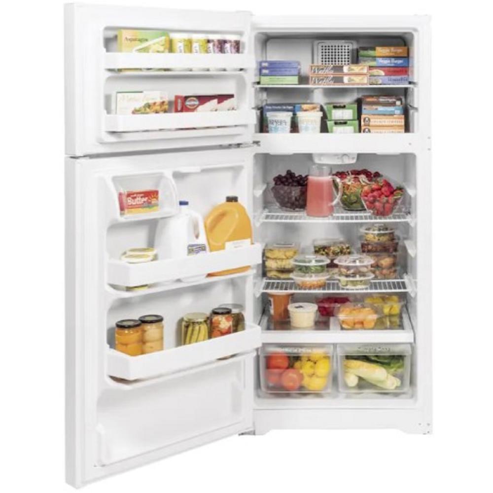 GE Appliances GTE16DTNLWW 28" 15.6 cu.ft. White Top Freezer Refrigerator