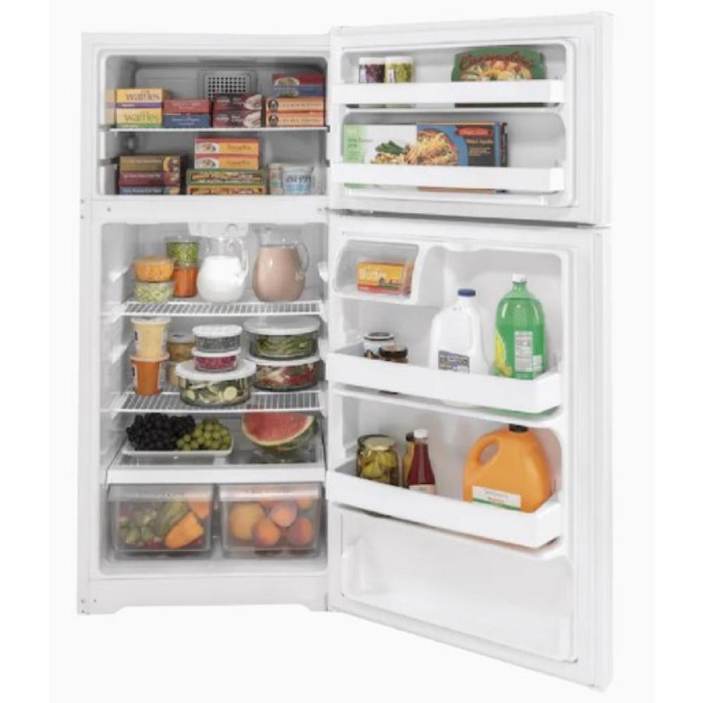 GE Appliances GTS17DTNRWW 28" 16.6 cu.ft. White Top Freezer Refrigerator