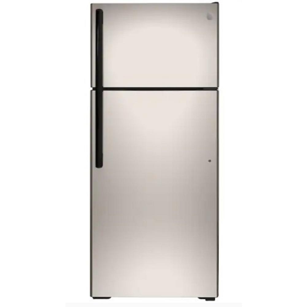GE Appliances GTE18DCNRSA 28" 17.5 cu.ft. Silver Top Freezer Refrigerator