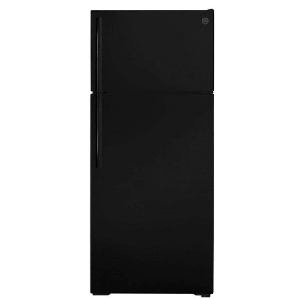 GE Appliances GIE18GTNRBB 28" 17.5 cu.ft. Black Top Freezer Refrigerator