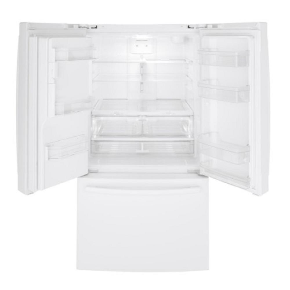 GE Appliances GFE26JGMWW 36" 25.6 cu.ft. White French Door Refrigerator