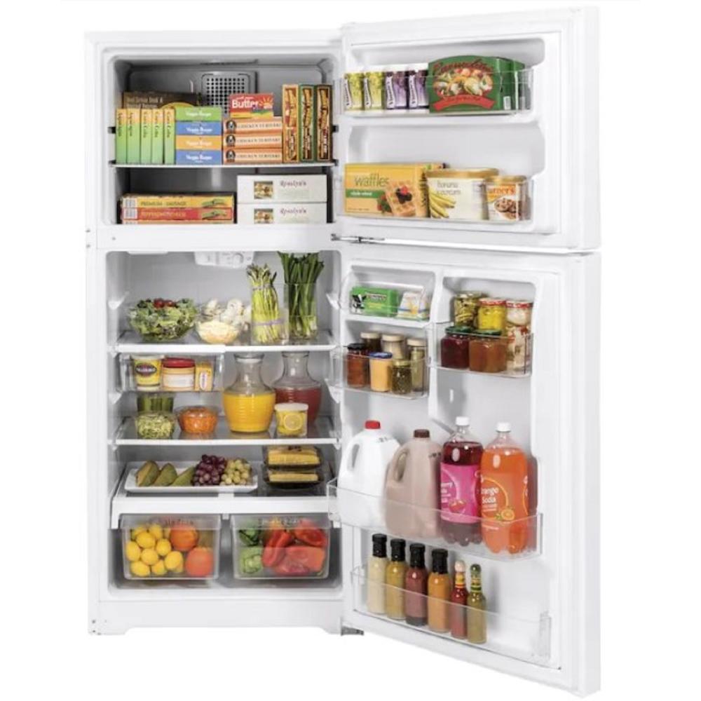 GE Appliances GTE19JTNRWW 30" 19.2 cu.ft. White Top Freezer Refrigerator