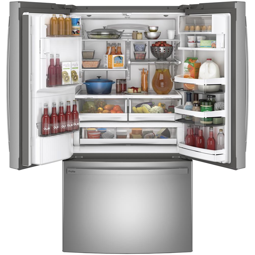 GE Appliances PFE28KYNFS 36" 27.7 cu.ft. Stainless Steel French Door Refrigerator