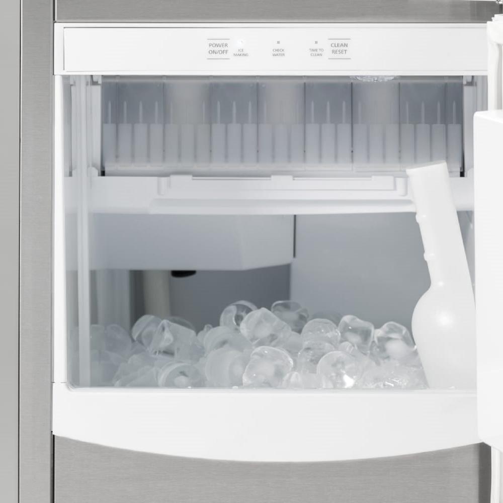 GE Appliances UCC15NJII -15 Inch Under Counter Panel Ready Ice Maker with Gourmet Clear Ice, LED Lighting, Ice Scoop