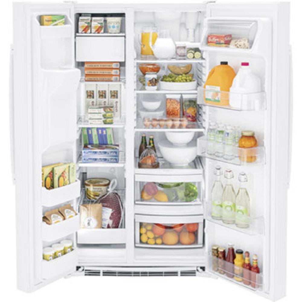 GE Appliances GSS25GGPWW 25.3 Cu. Ft. Side-By-Side Refrigerator - White