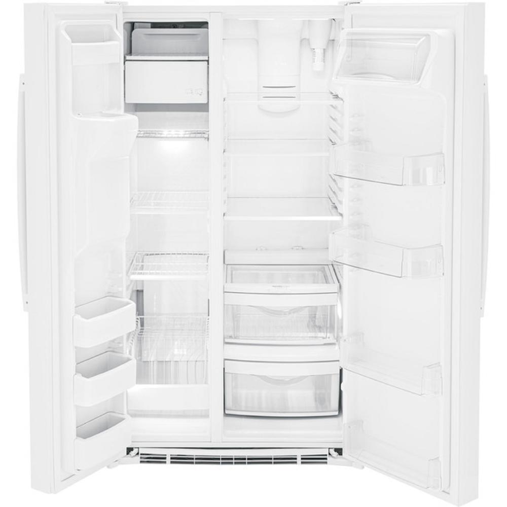 GE Appliances GSE25GGPWW ENERGY STAR&#174; 25.3 Cu. Ft. Side-By-Side Refrigerator - White