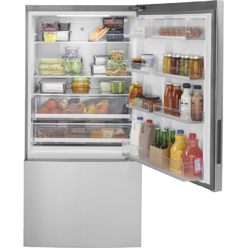 GE Appliances GBE17HYRFS ENERGY STAR&#174; 17.7 Cu. Ft. Counter-Depth Bottom-Freezer Refrigerator - Stainless Steel