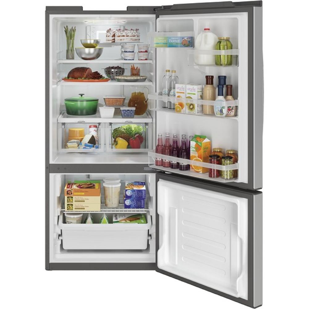 GE Appliances GBE21DYKFS ENERGY STAR&#174; 21.0 Cu. Ft. Bottom-Freezer Refrigerator - Stainless Steel