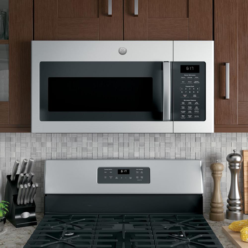 GE Appliances JVM6175YKFS 1.7 Cu. Ft. Over-the-Range Sensor Fingerprint Resistant Microwave Oven - Stainless Steel