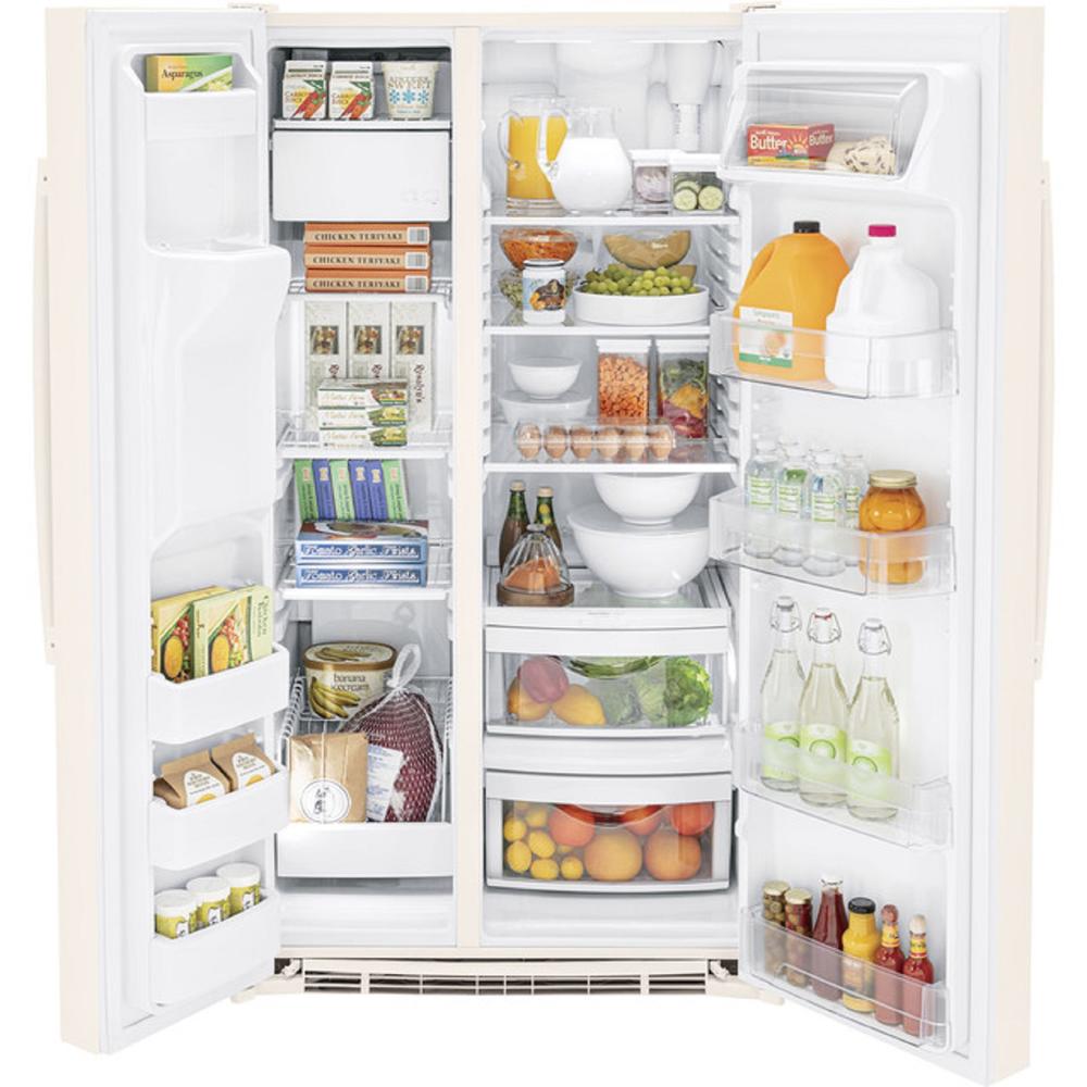 GE Appliances GSS25GGPCC 25.3 Cu. Ft. SideBySide Refrigerator Bisque