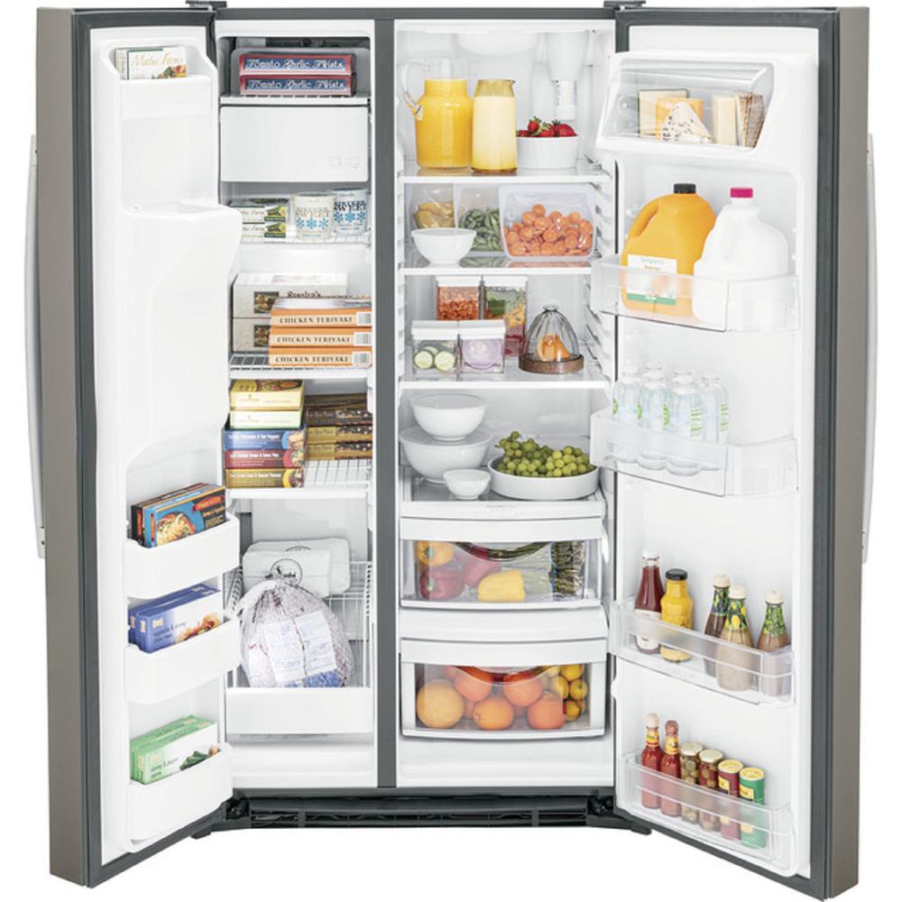 GE Appliances GSS25GMPES 25.3 Cu. Ft. Side-By-Side Refrigerator - Slate