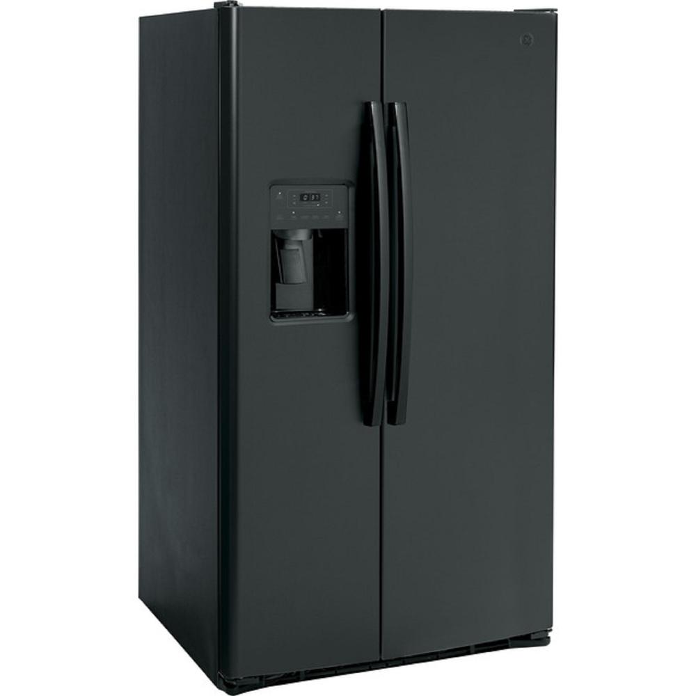 GE Appliances GSS25GGPBB 25.3 Cu. Ft. SideBySide Refrigerator Black