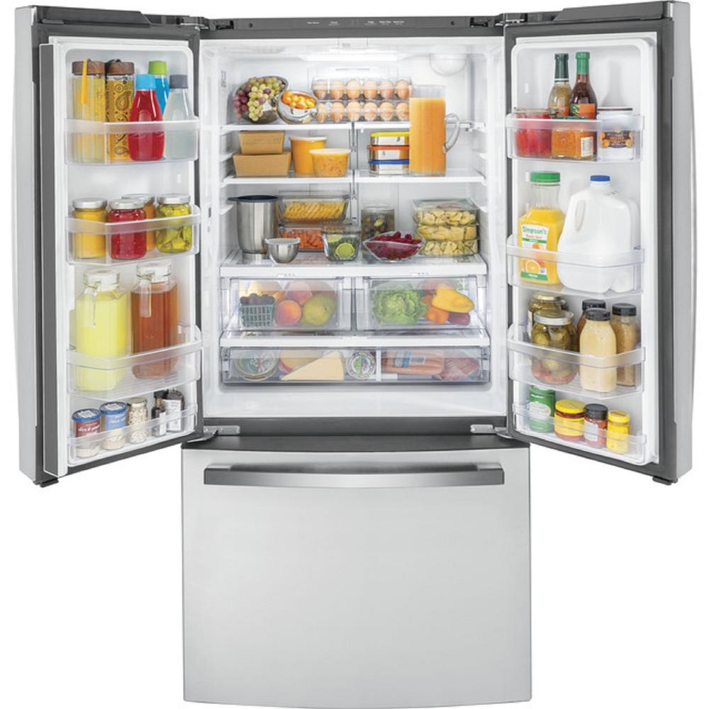 GE Appliances GWE19JYLFS ENERGY STAR&#174; 18.6 Cu. Ft. Counter-Depth French-Door Refrigerator - Stainless Steel