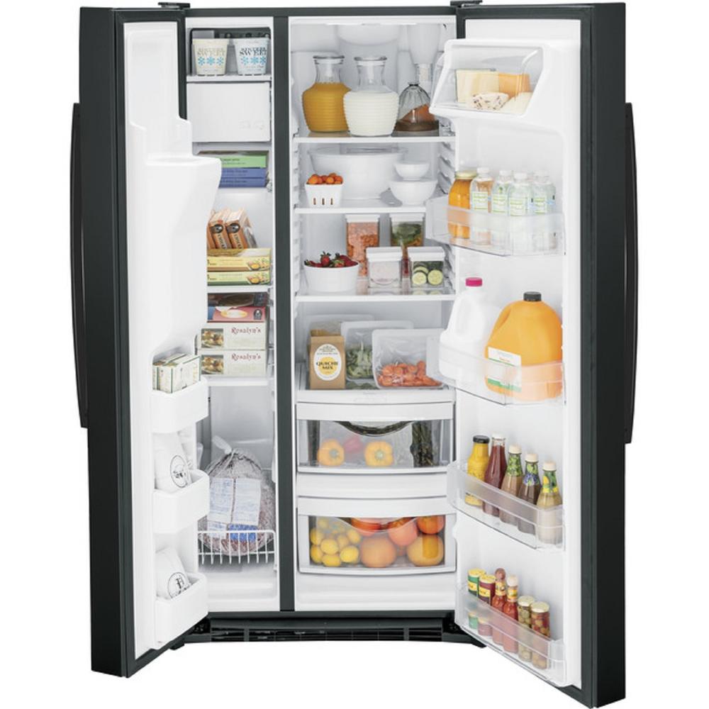 GE Appliances GSS23GGPBB 23.0 Cu. Ft. SideBySide Refrigerator Black