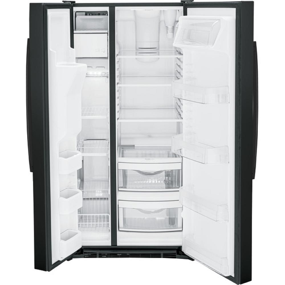 GE Appliances GSS23GGPBB 23.0 Cu. Ft. SideBySide Refrigerator Black