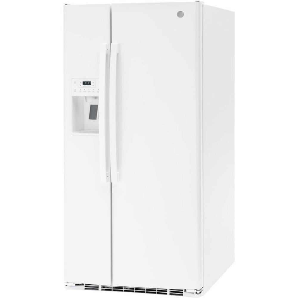 GE Appliances GSE23GGPWW ENERGY STAR 23.0 Cu. Ft. Side-By-Side Refrigerator - White