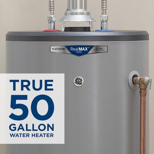 GE Appliances GG50T12BXR GE RealMAX® Platinum 50-Gallon Tall Natural Gas  Atmospheric Water Heater