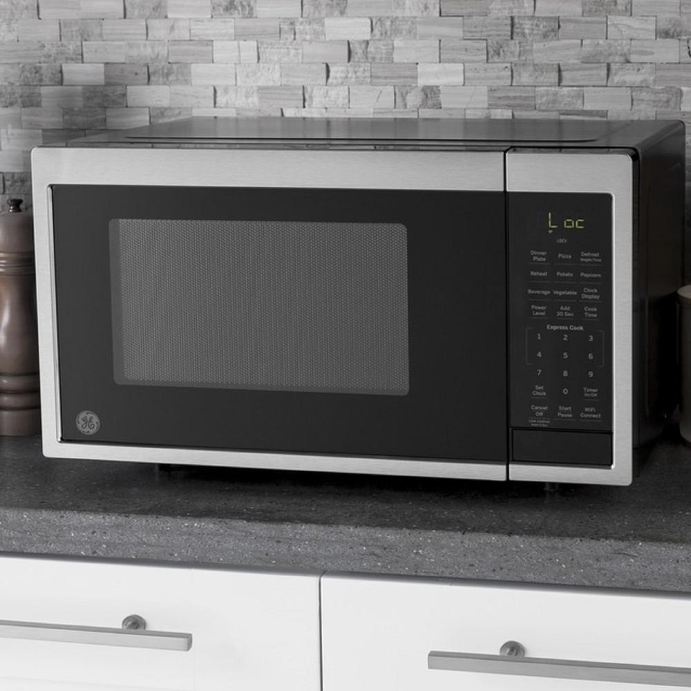 GE Appliances 084691832058 0.9 Cu. Ft. Capacity Smart Countertop Microwave Oven with Scan-To-Cook Technology