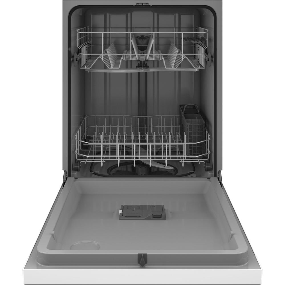 GE Appliances GDF535PGRWW 24" Top Control Dishwasher 48 Decibal White