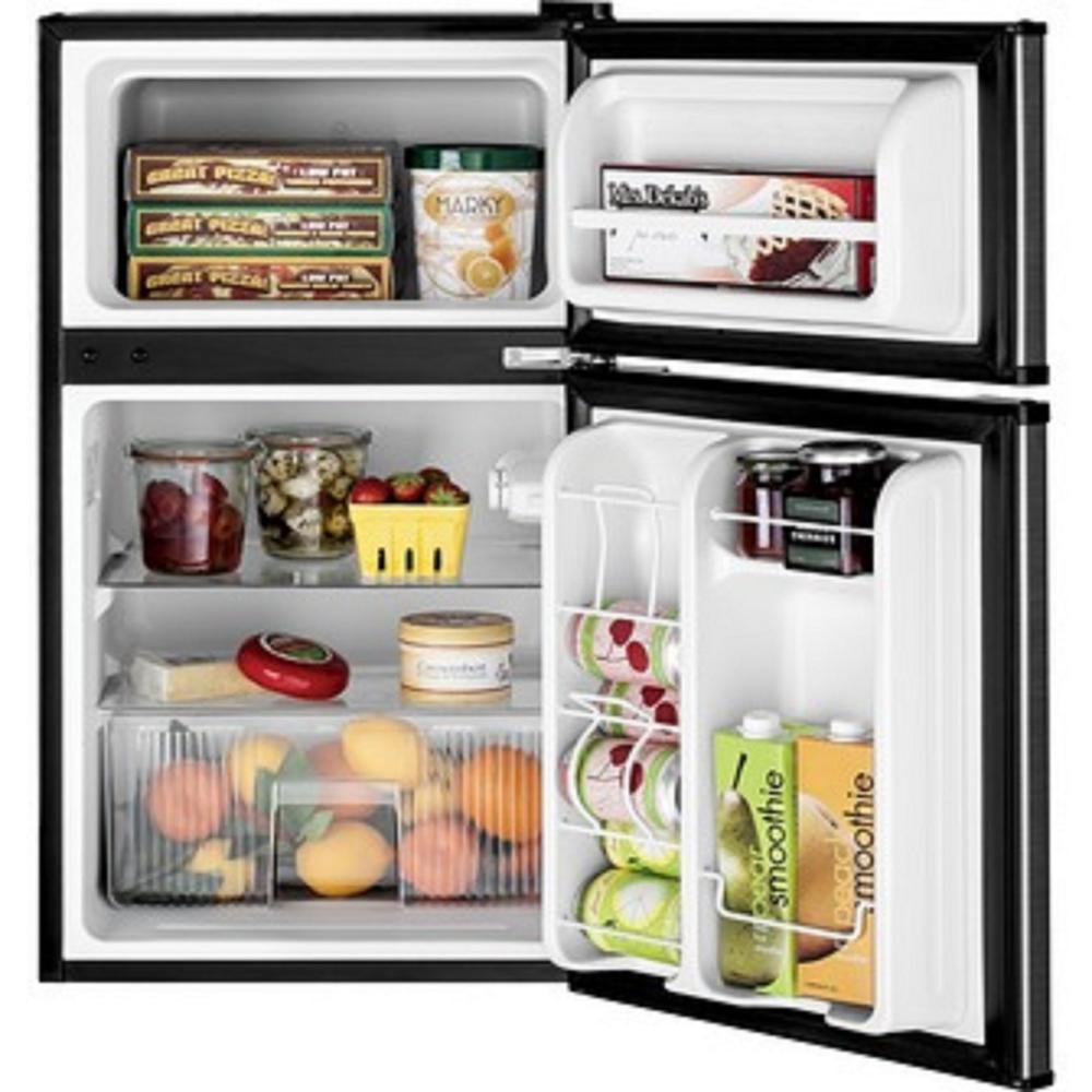 GE Appliances GDE03GLKLB Double-Door Compact Refrigerator