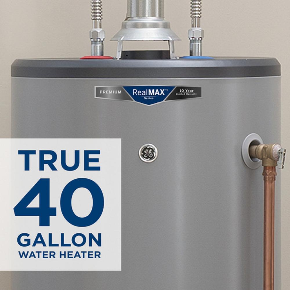 GE Appliances GP40S10BXR RealMAX&#174; Premium 40-Gallon Short Liquid Propane Atmospheric Water Heater