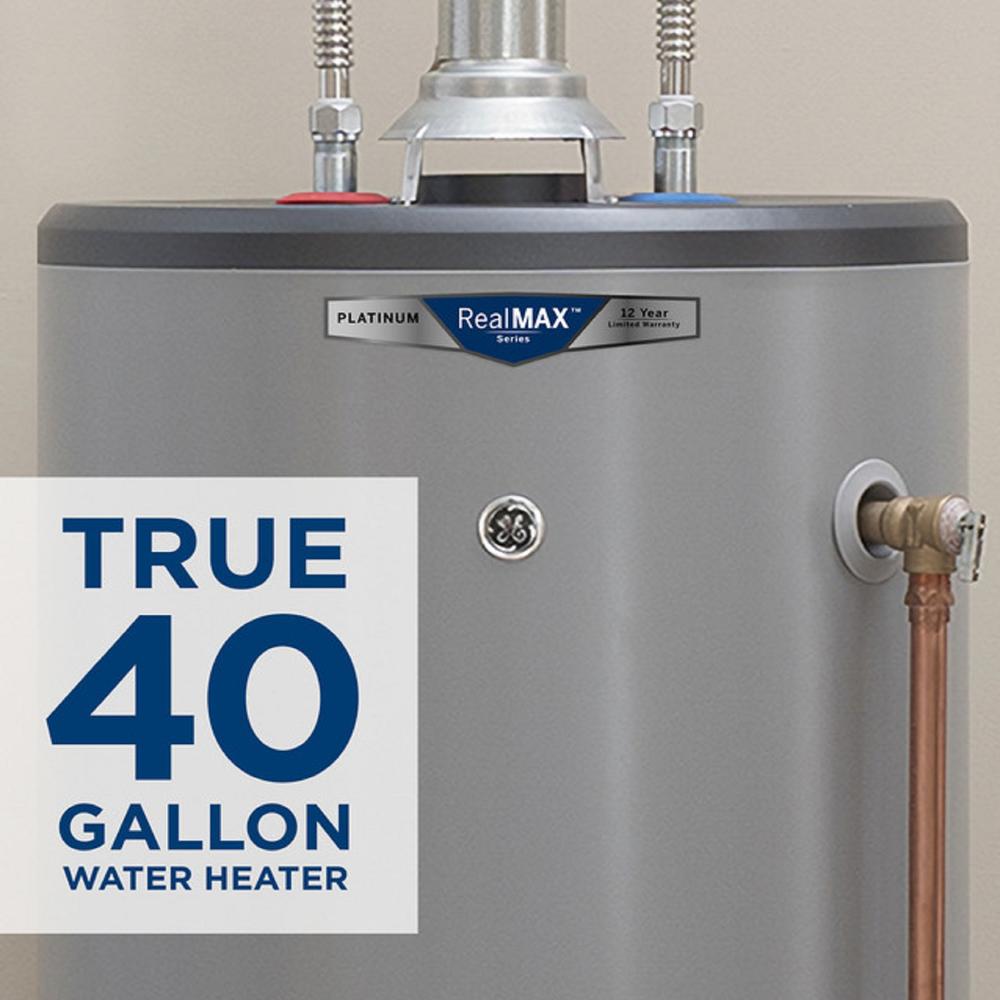 GE Appliances GP40S12BXR RealMAX&#174; Platinum 40-Gallon Short Liquid Propane Atmospheric Water Heater